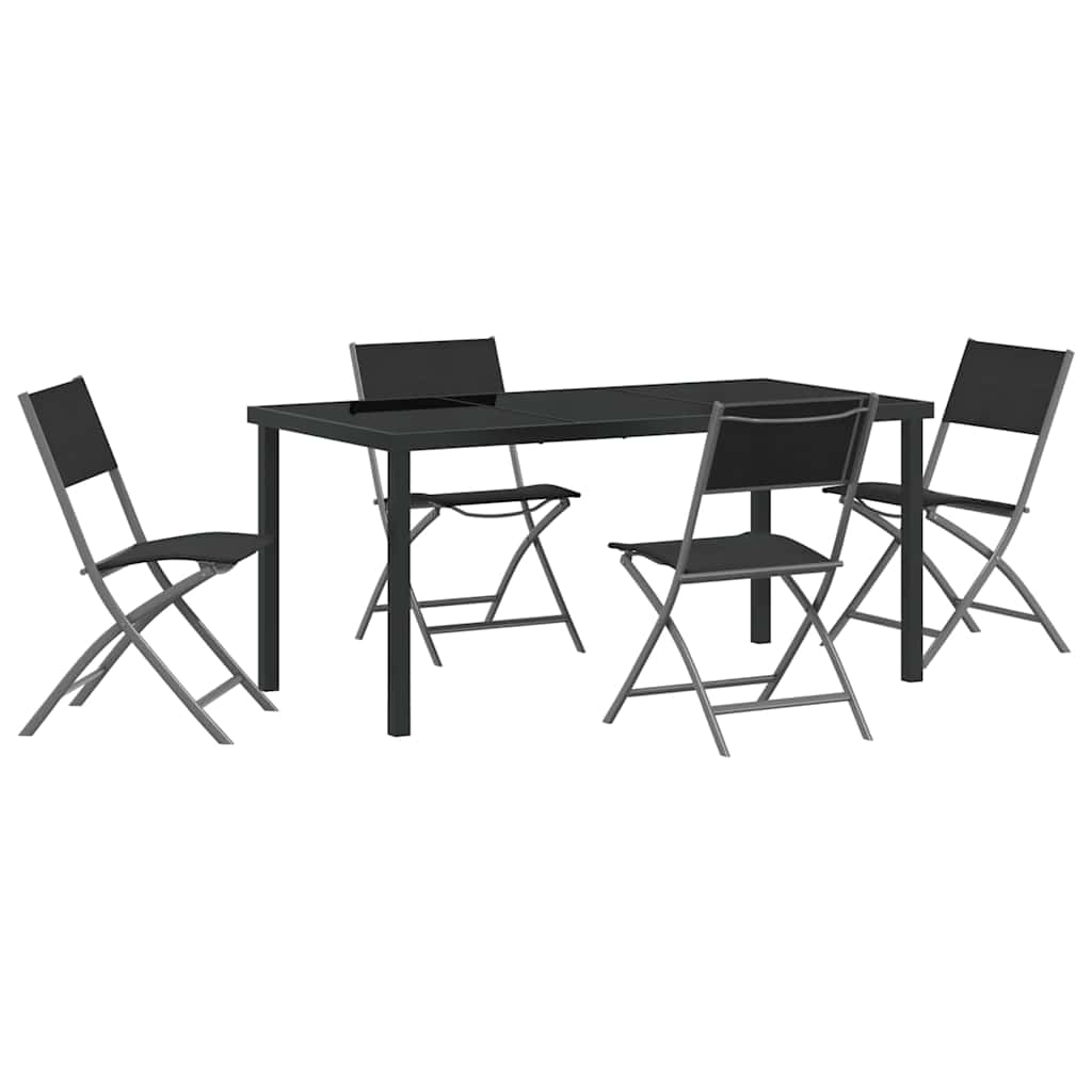 Kert étkező szett 5 pcs Fekete Porszórt acél