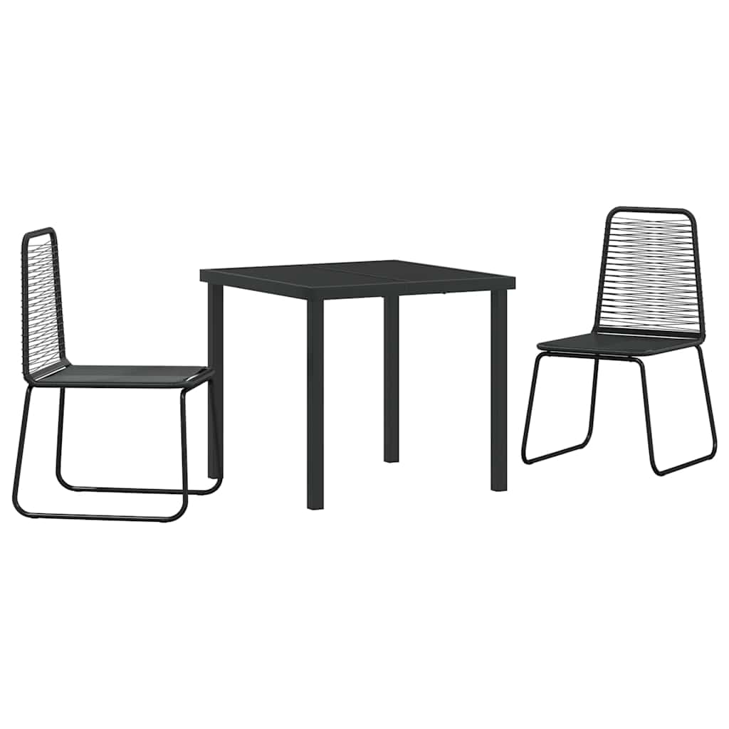Kert étkező szett 3 pcs Fekete Porszórt acél