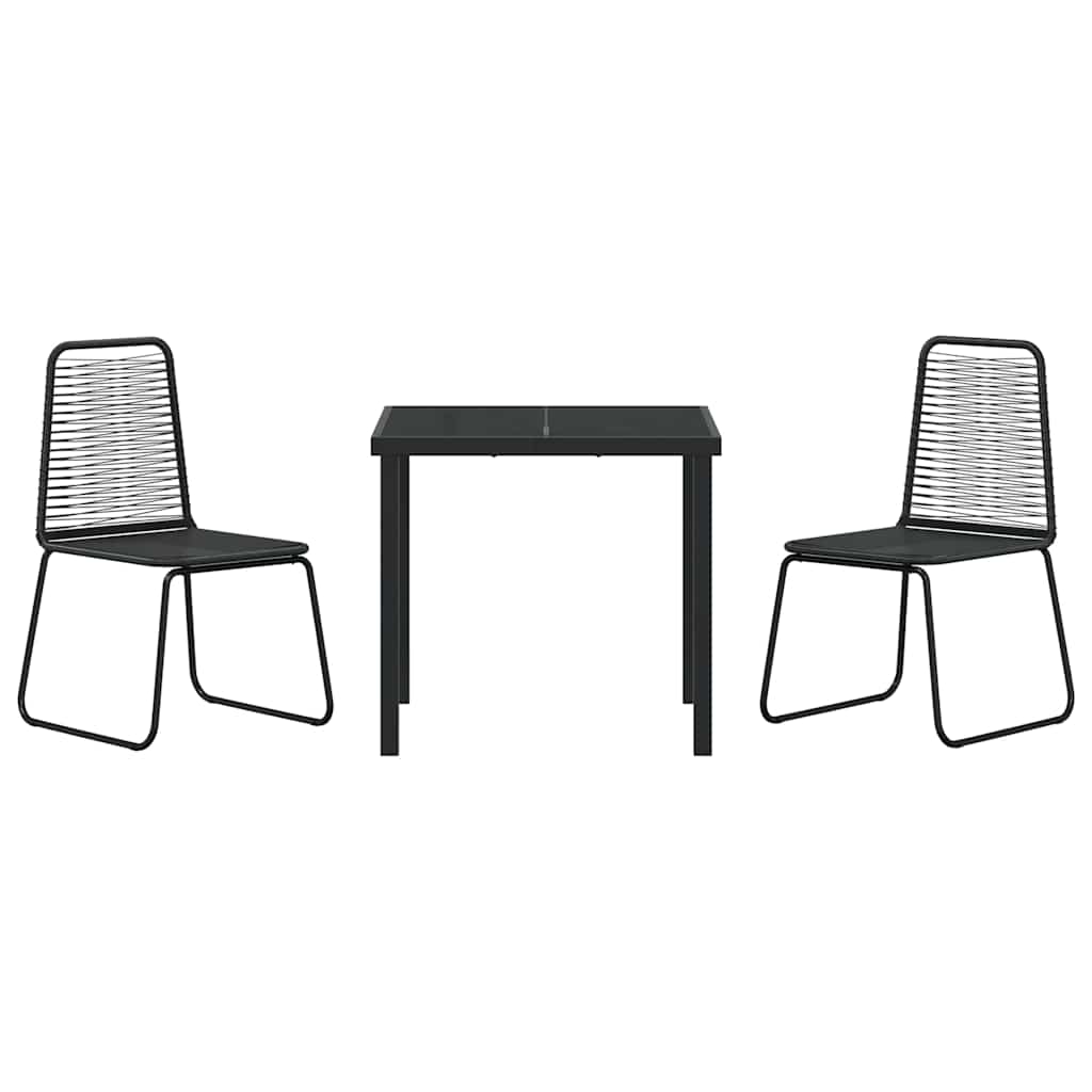 Kert étkező szett 3 pcs Fekete Porszórt acél