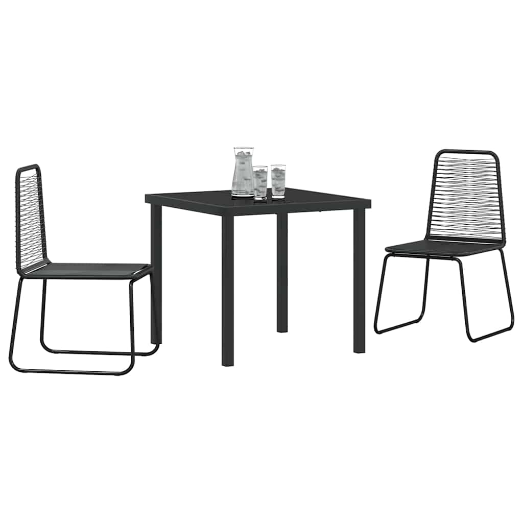 Kert étkező szett 3 pcs Fekete Porszórt acél