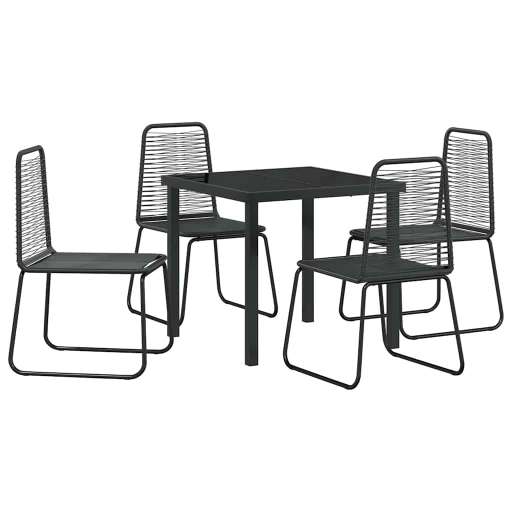 Kert étkező szett 5 pcs Fekete Porszórt acél