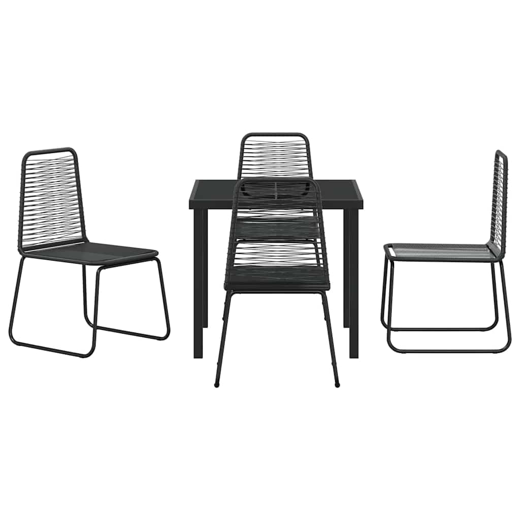 Kert étkező szett 5 pcs Fekete Porszórt acél
