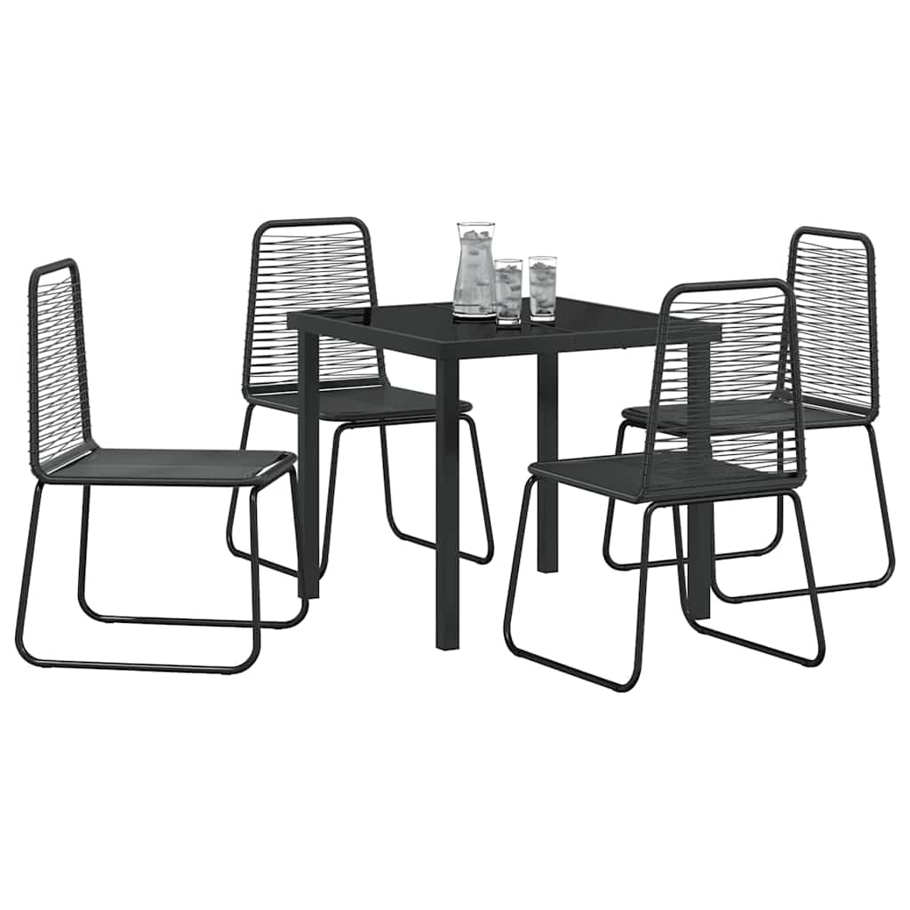 Kert étkező szett 5 pcs Fekete Porszórt acél