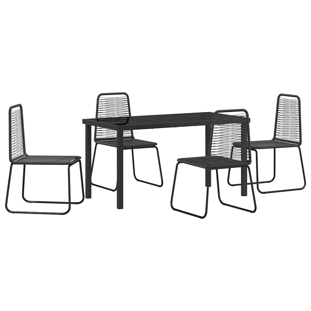 Kert étkező szett 5 pcs Fekete Porszórt acél