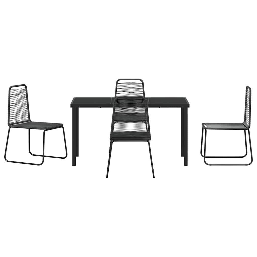 Kert étkező szett 5 pcs Fekete Porszórt acél