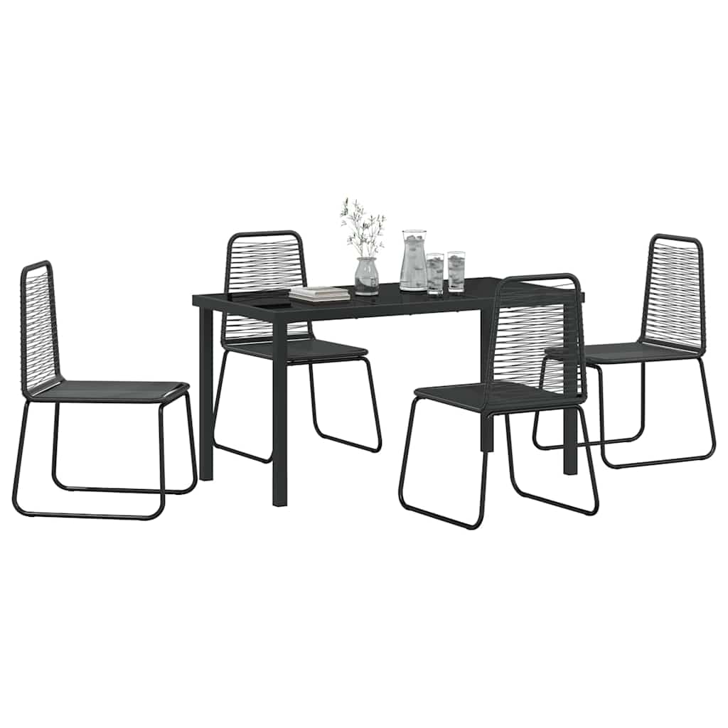 Kert étkező szett 5 pcs Fekete Porszórt acél