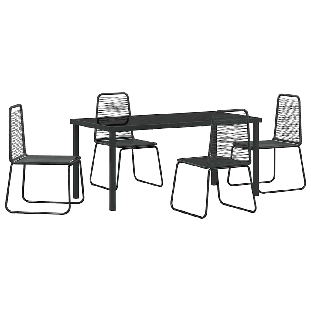 Kert étkező szett 5 pcs Fekete Porszórt acél