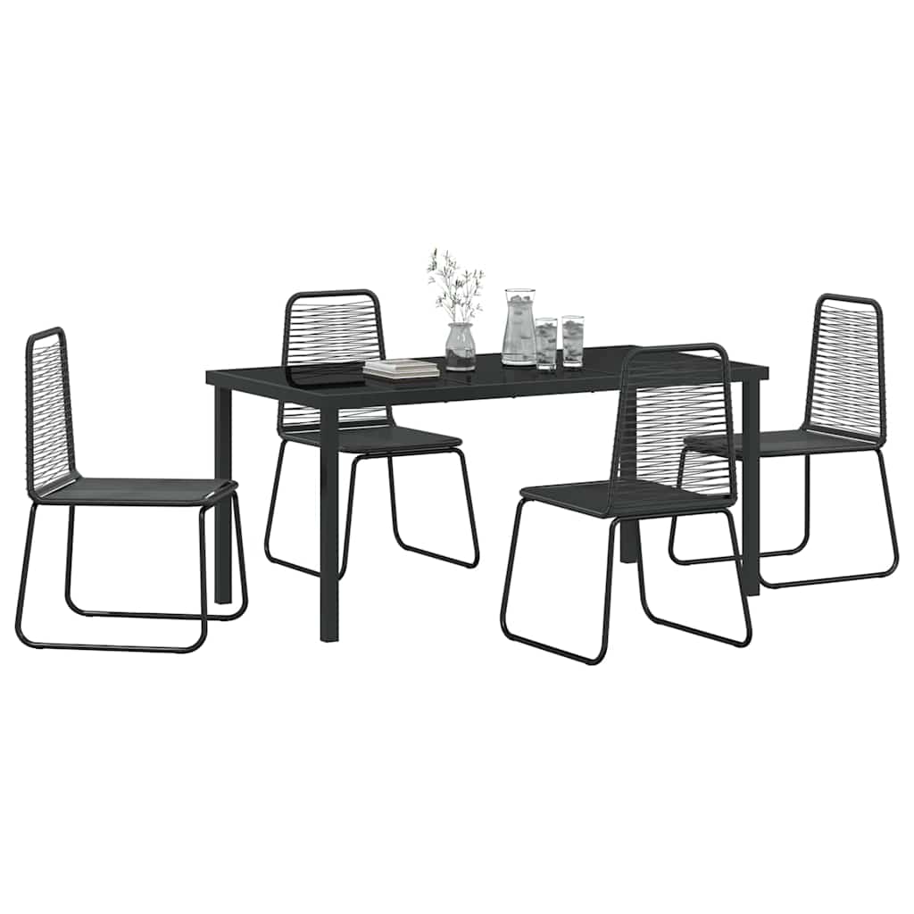 Kert étkező szett 5 pcs Fekete Porszórt acél