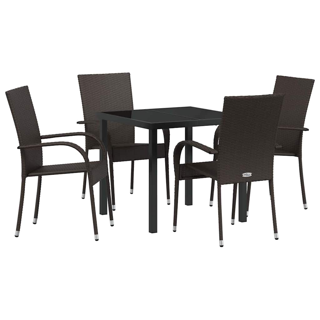 Kert étkező szett 5 pcs Barna Porszórt acél