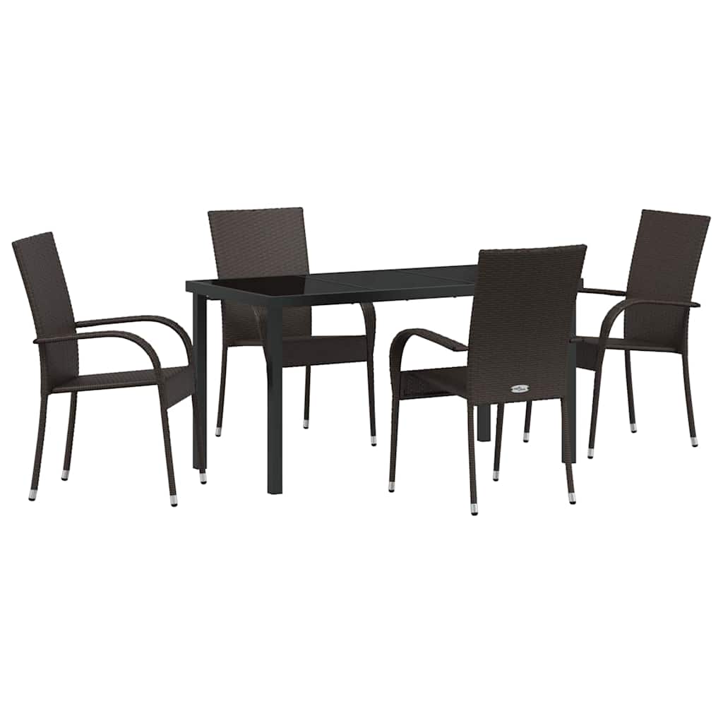 Kert étkező szett 5 pcs Barna Porszórt acél