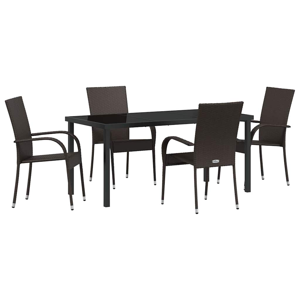 Kert étkező szett 5 pcs Barna Porszórt acél