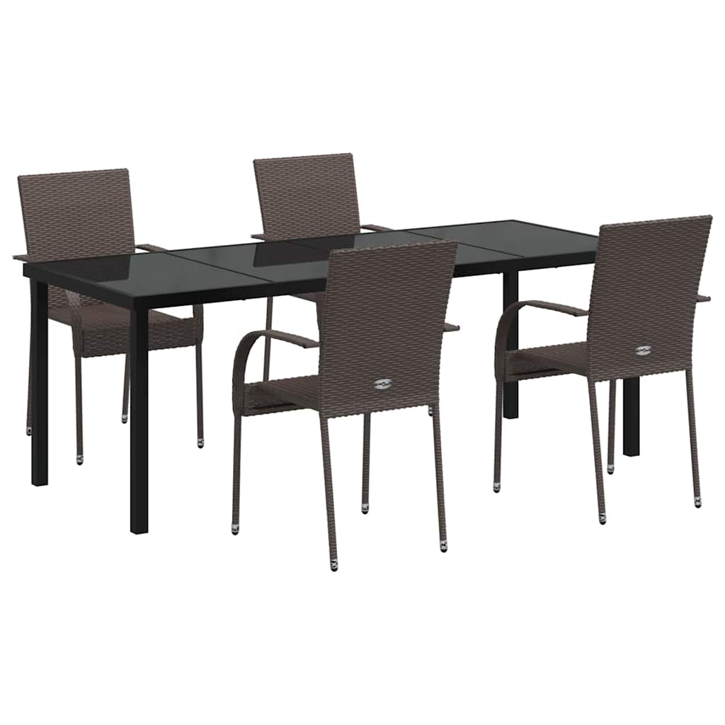 Kert étkező szett 5 pcs Barna Porszórt acél