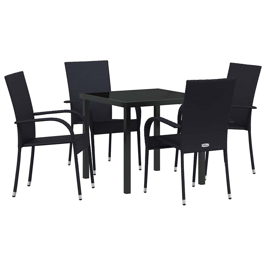 Kert étkező szett 5 pcs Fekete Porszórt acél