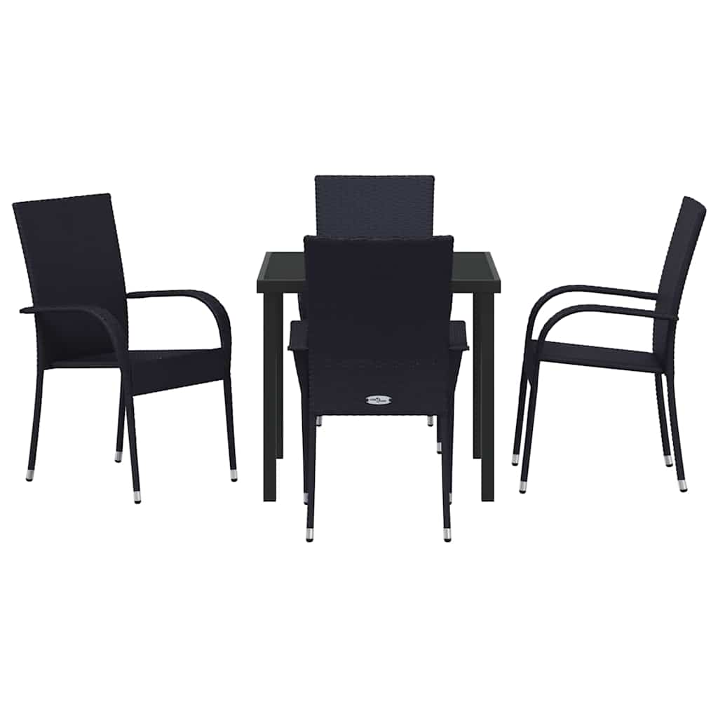 Kert étkező szett 5 pcs Fekete Porszórt acél