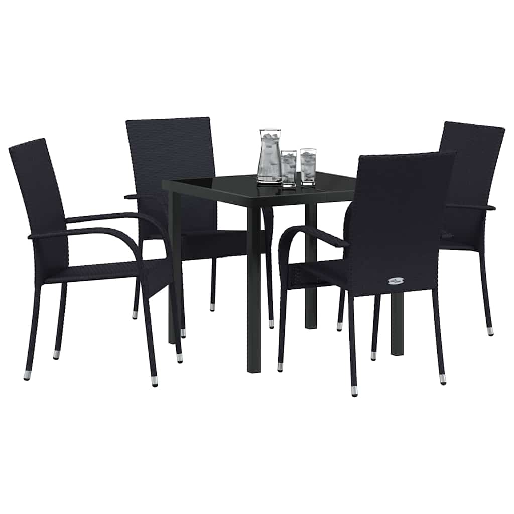Kert étkező szett 5 pcs Fekete Porszórt acél