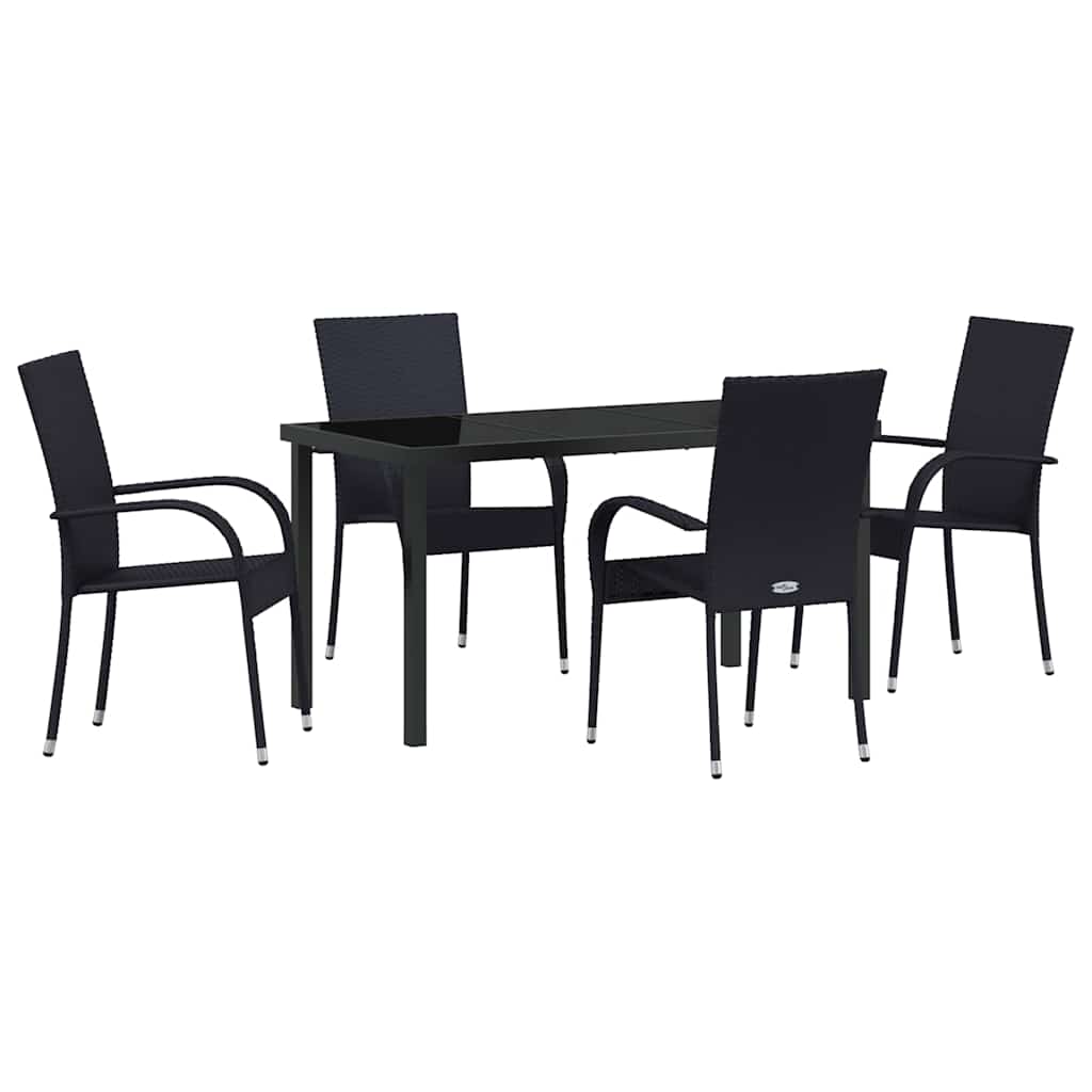 Kert étkező szett 5 pcs Fekete Porszórt acél