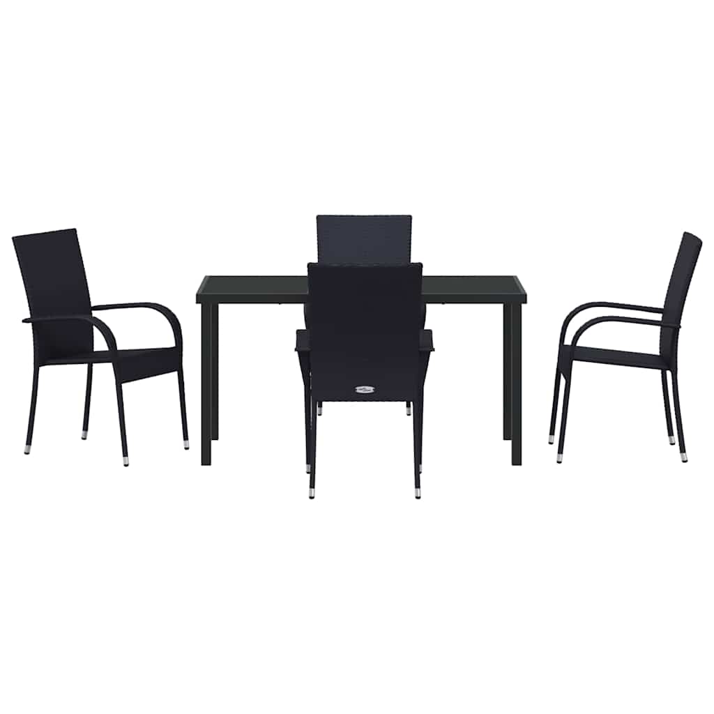 Kert étkező szett 5 pcs Fekete Porszórt acél