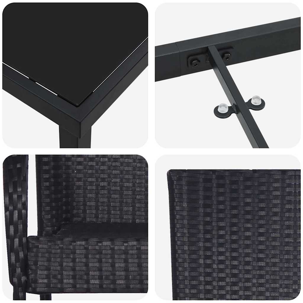 Kert étkező szett 5 pcs Fekete Porszórt acél