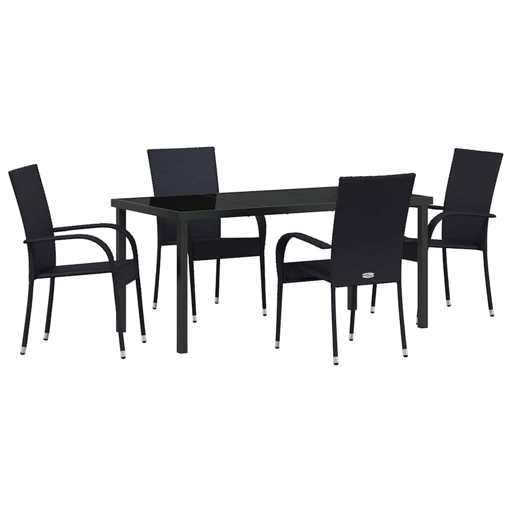 Kert étkező szett 5 pcs Fekete Porszórt acél