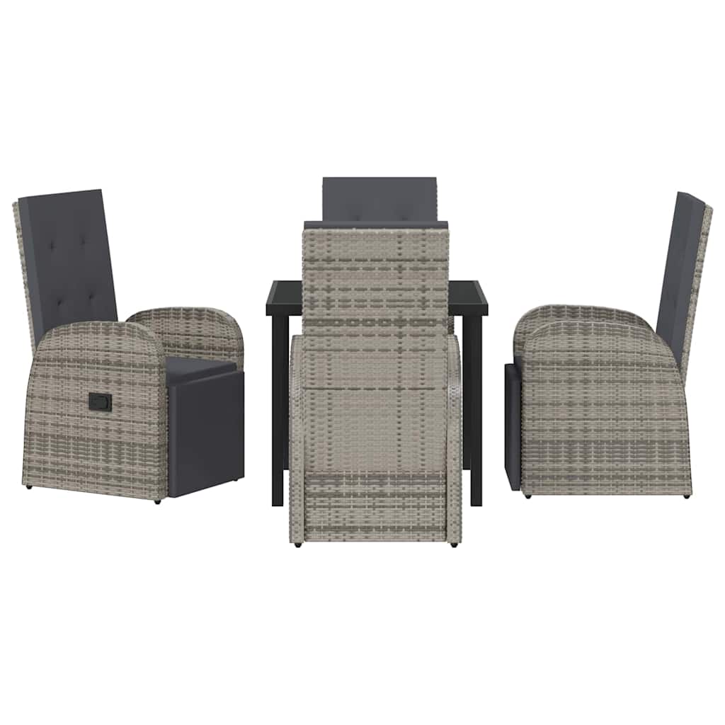 Kert étkező szett párnával 5 pcs Szürke polirattan