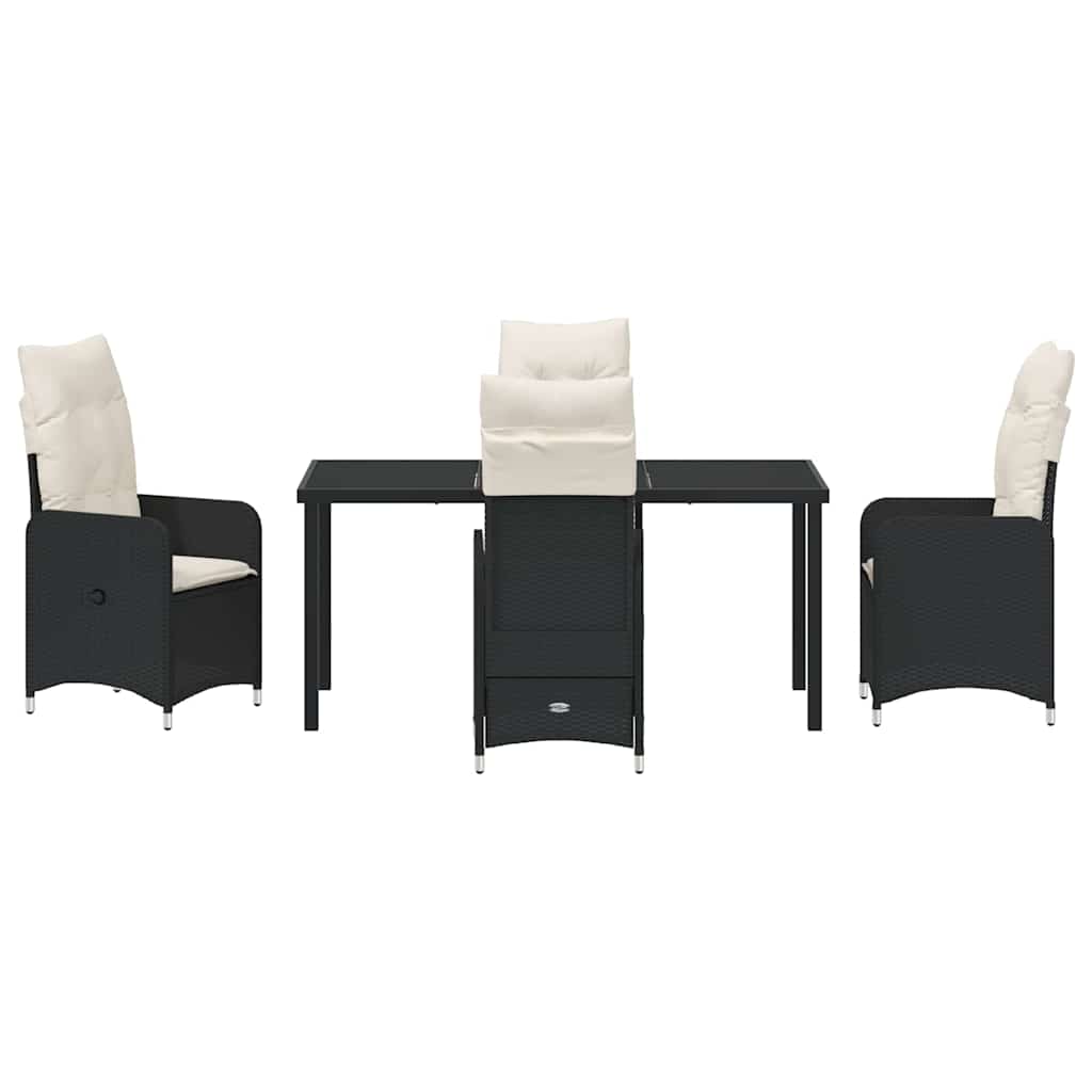 Kert étkező szett 5 pcs Fekete polirattan
