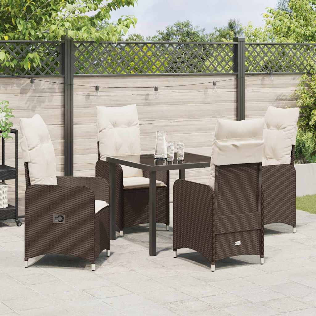 Kert étkező szett 5 pcs Barna polirattan