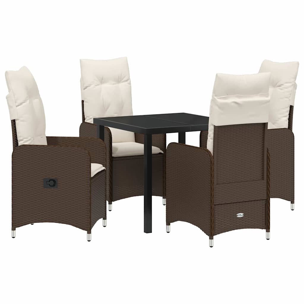 Kert étkező szett 5 pcs Barna polirattan