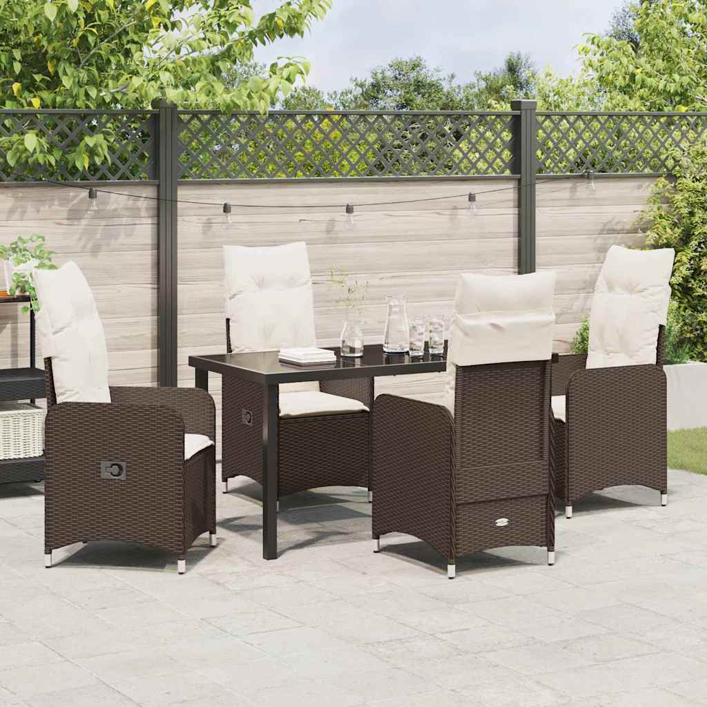 Kert étkező szett 5 pcs Barna polirattan