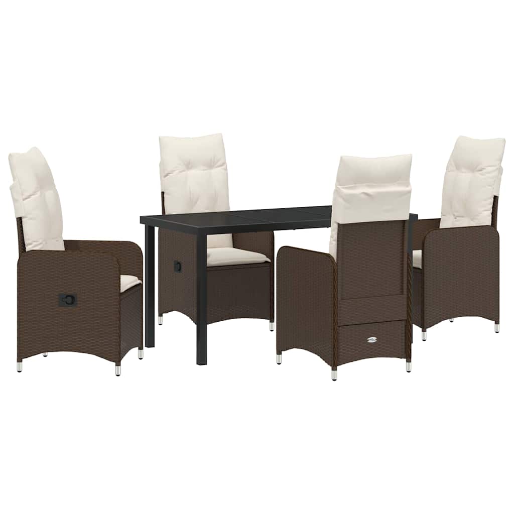 Kert étkező szett 5 pcs Barna polirattan
