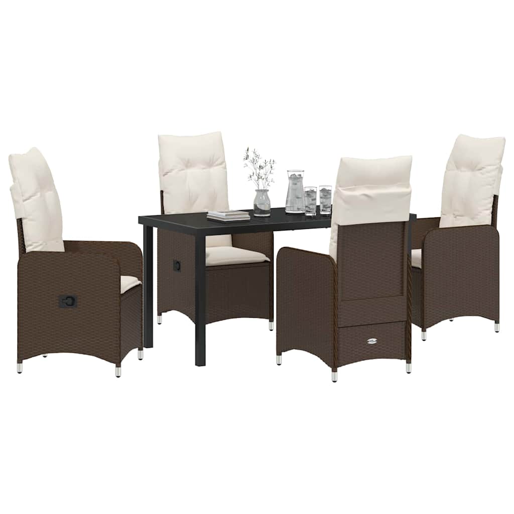 Kert étkező szett 5 pcs Barna polirattan