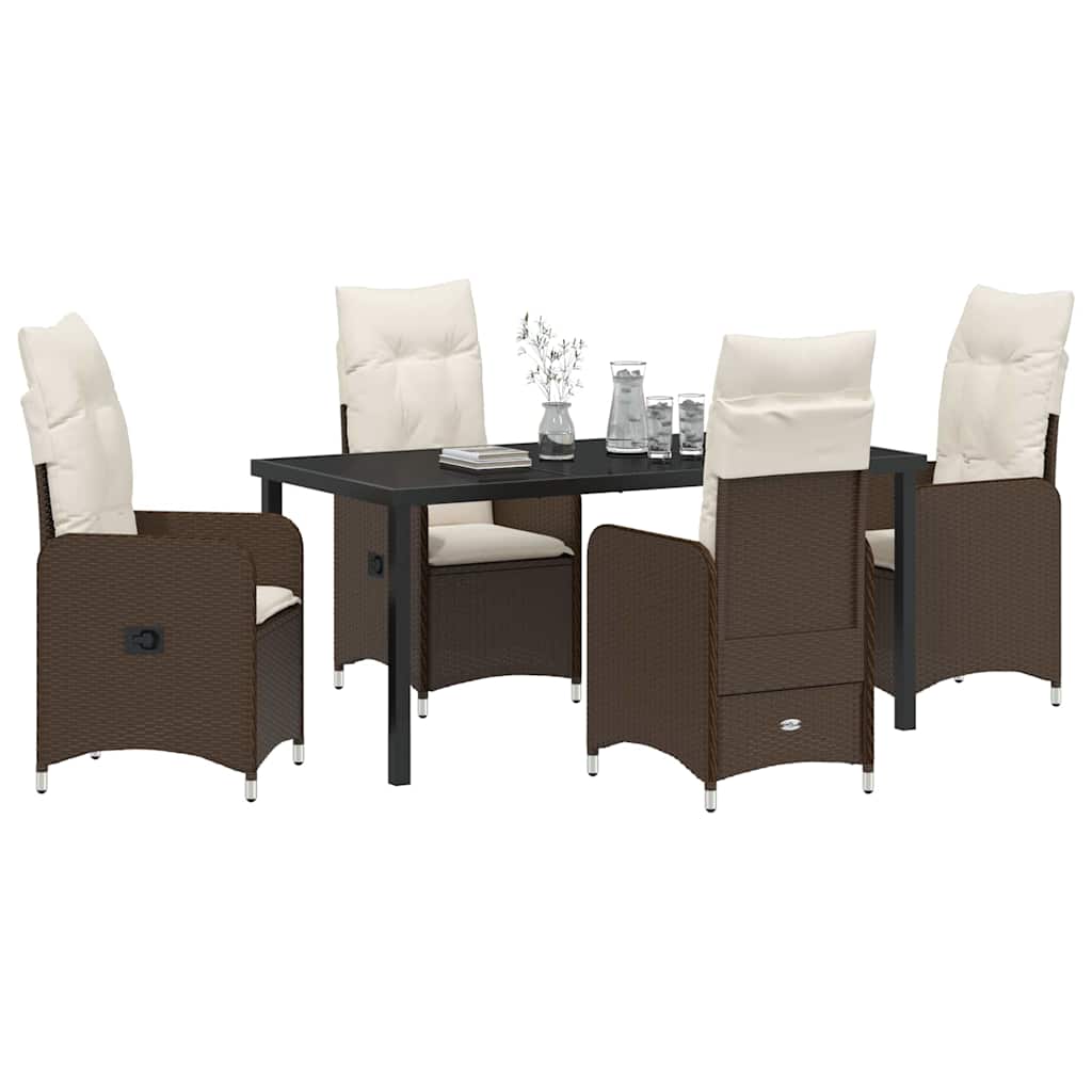 Kert étkező szett 5 pcs Barna polirattan