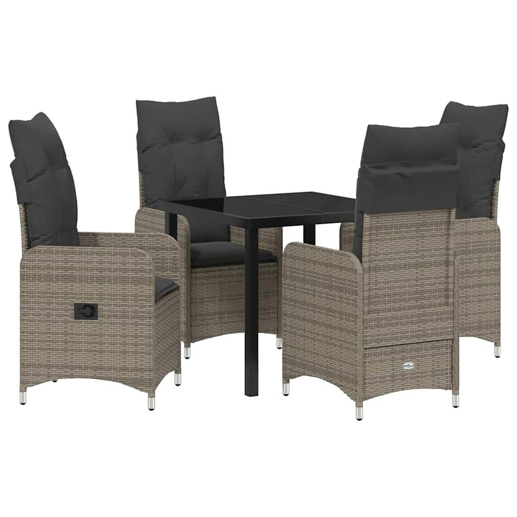 Kert étkező szett 5 pcs Szürke polirattan