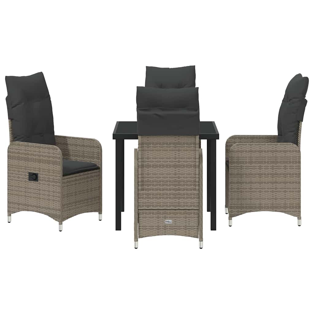 Kert étkező szett 5 pcs Szürke polirattan