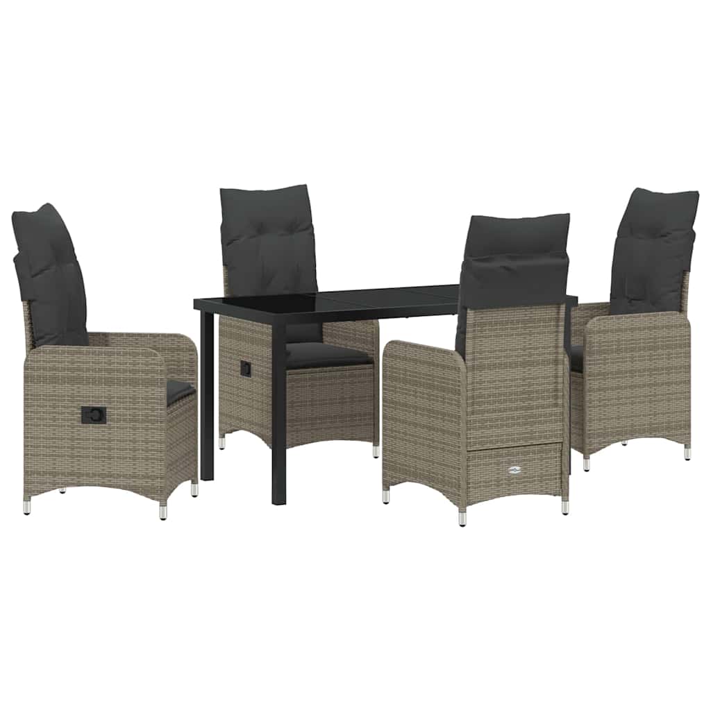 Kert étkező szett 5 pcs Szürke polirattan