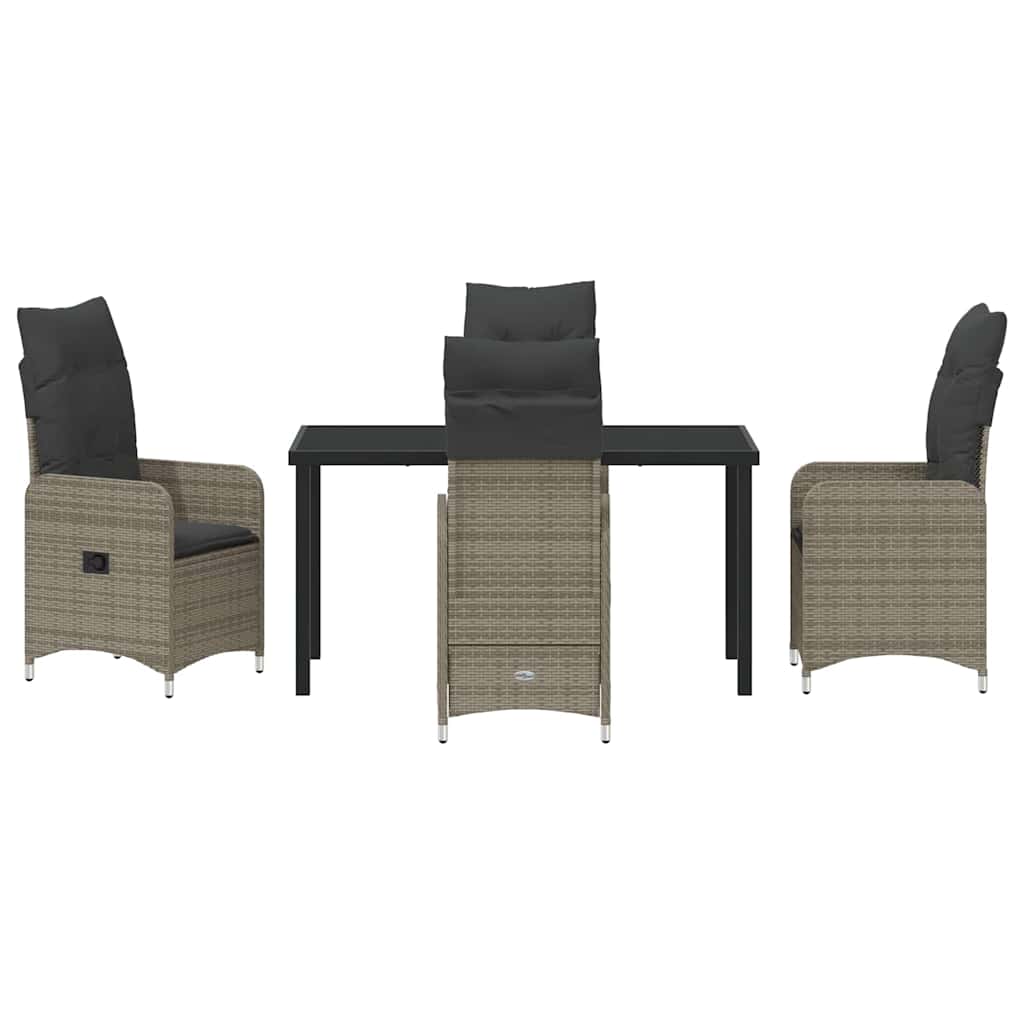 Kert étkező szett 5 pcs Szürke polirattan