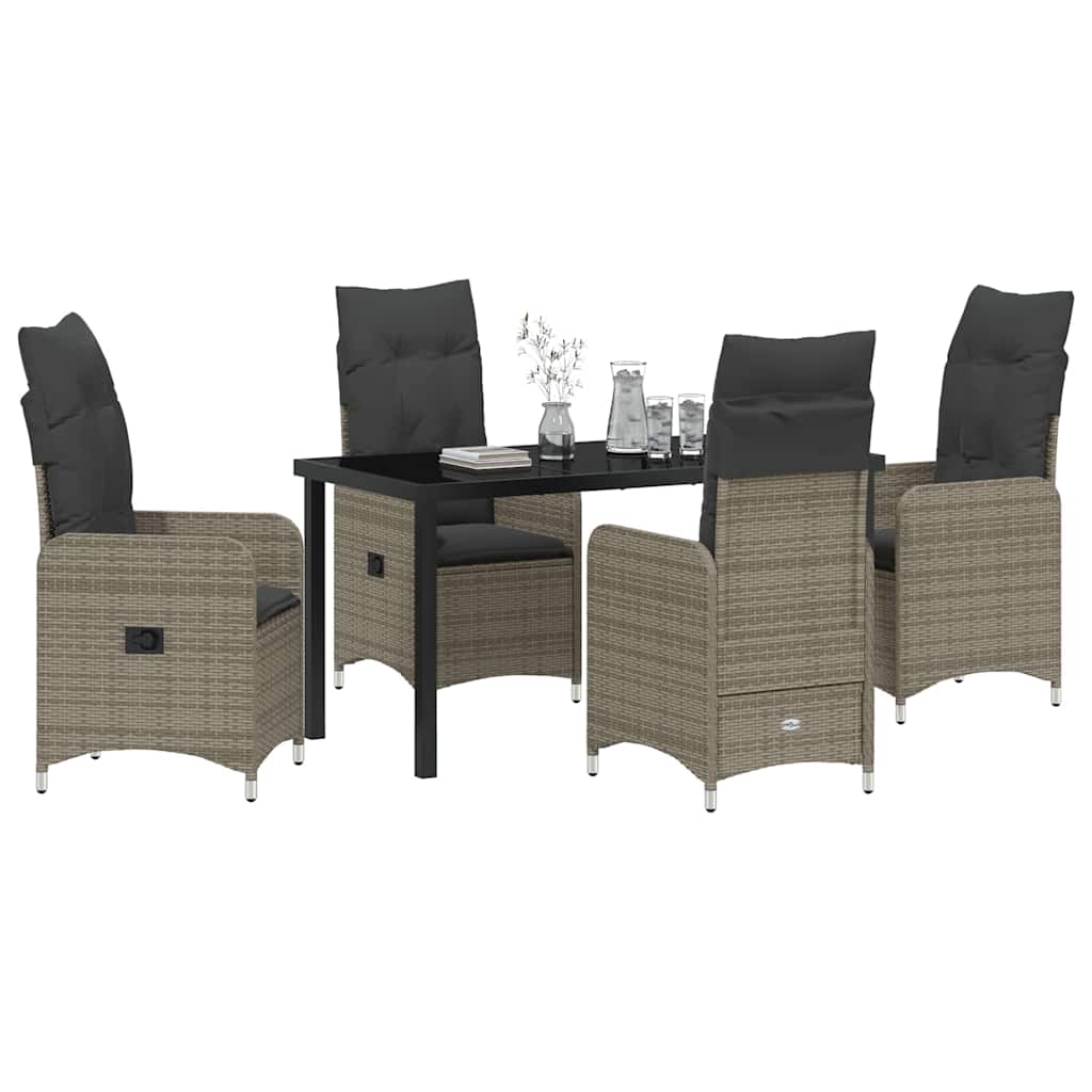 Kert étkező szett 5 pcs Szürke polirattan