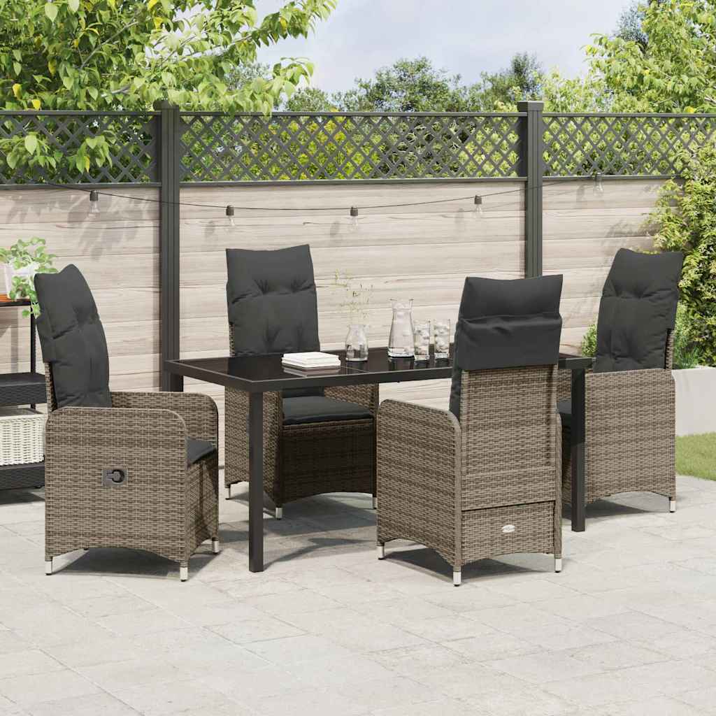 Kert étkező szett 5 pcs Szürke polirattan
