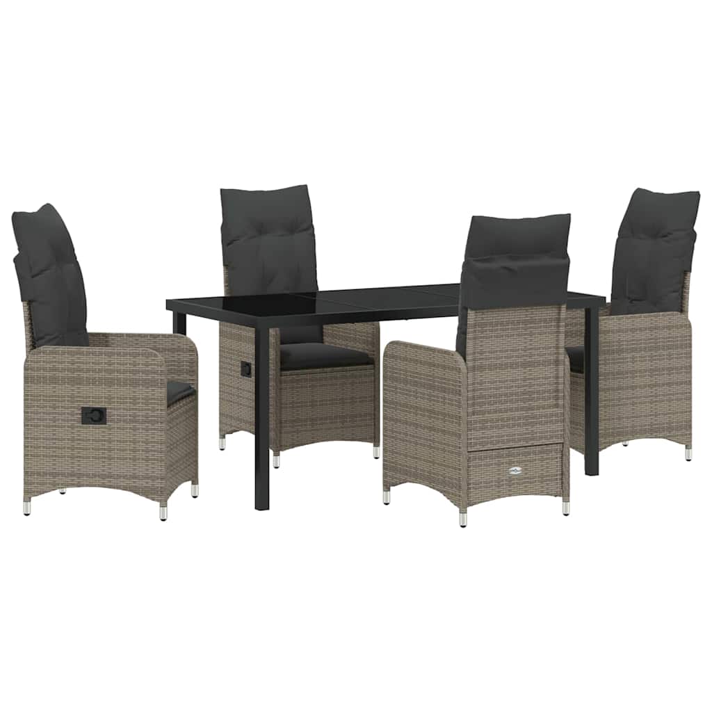 Kert étkező szett 5 pcs Szürke polirattan
