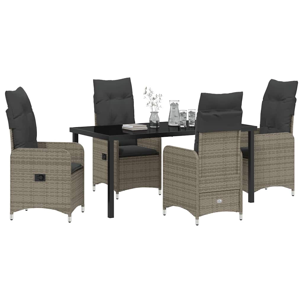 Kert étkező szett 5 pcs Szürke polirattan