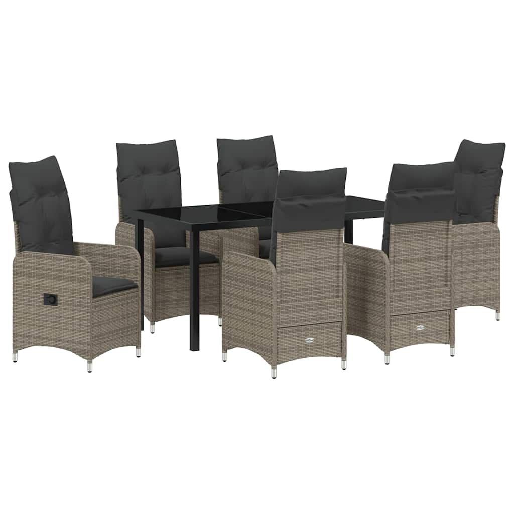 Kert étkező szett 7 pcs Szürke polirattan