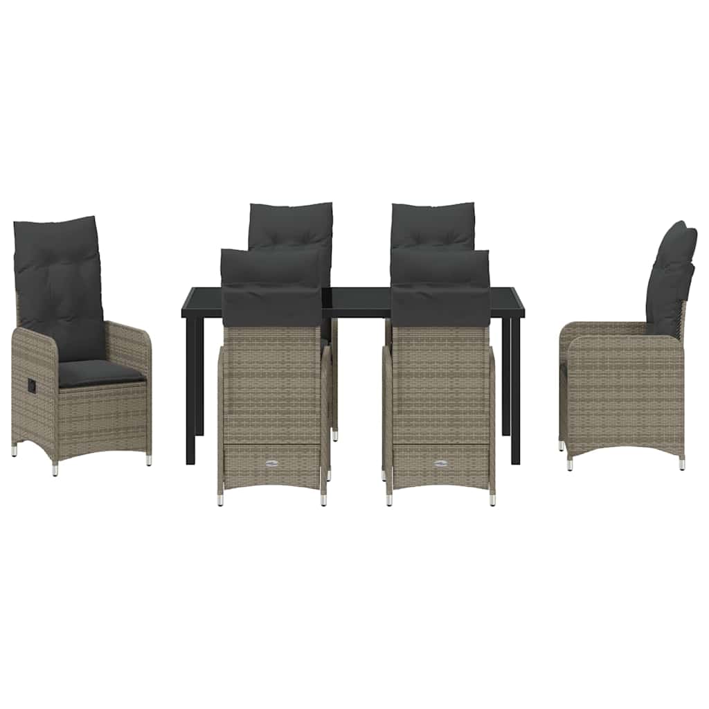 Kert étkező szett 7 pcs Szürke polirattan