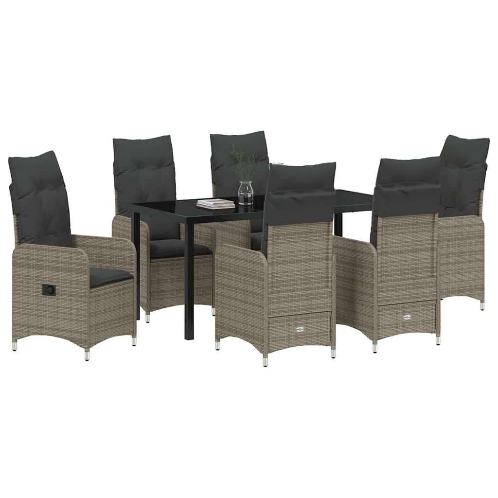 Kert étkező szett 7 pcs Szürke polirattan