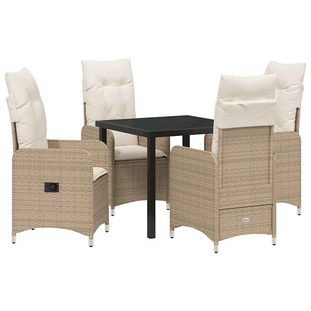 Kert étkező szett 5 pcs Bézs polirattan