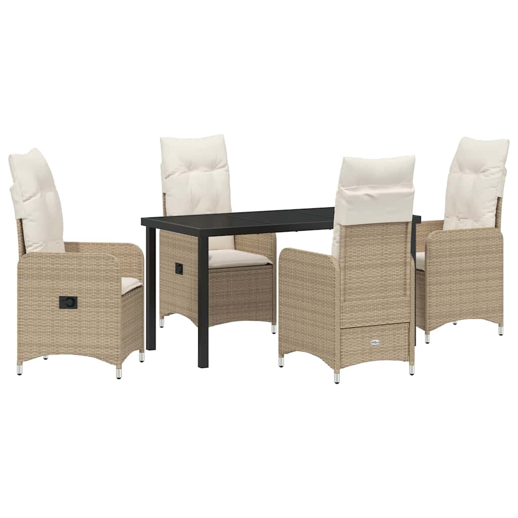 Kert étkező szett 5 pcs Bézs polirattan