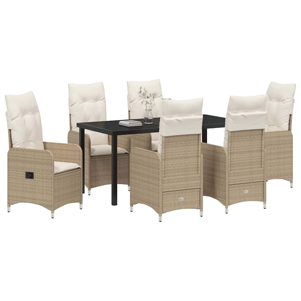 Kert étkező szett 7 pcs Bézs polirattan