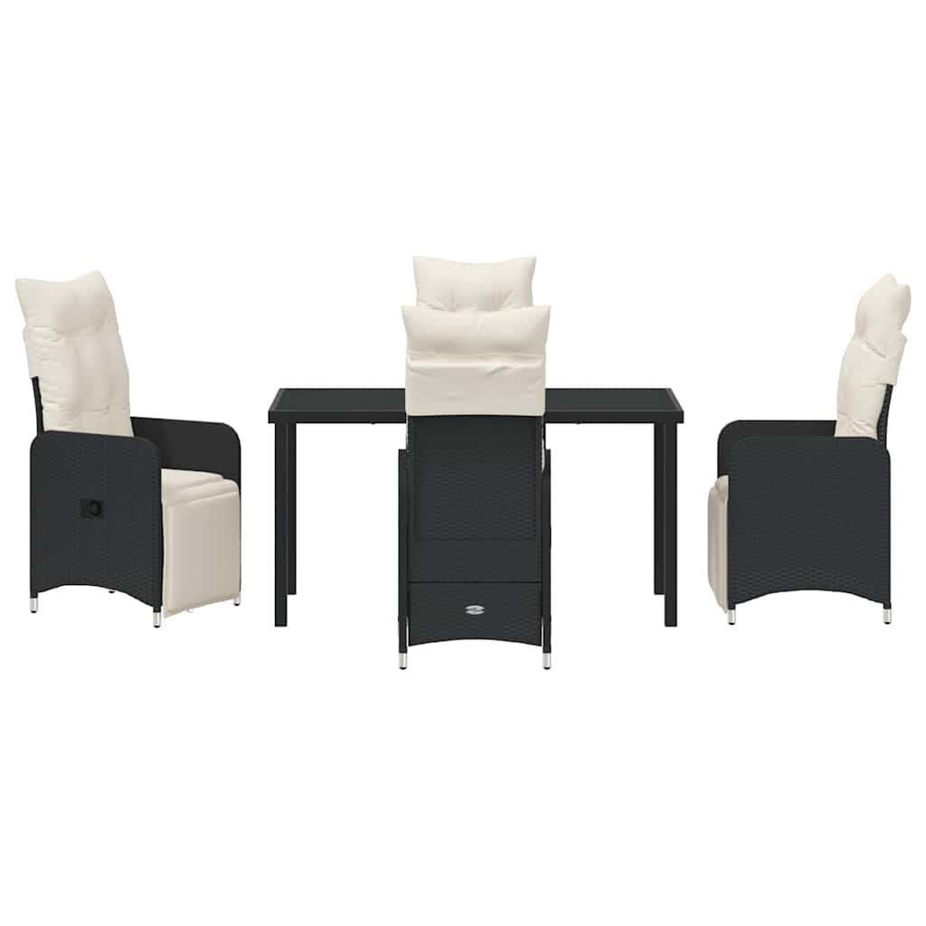 Kert étkező szett 5 pcs Fekete polirattan