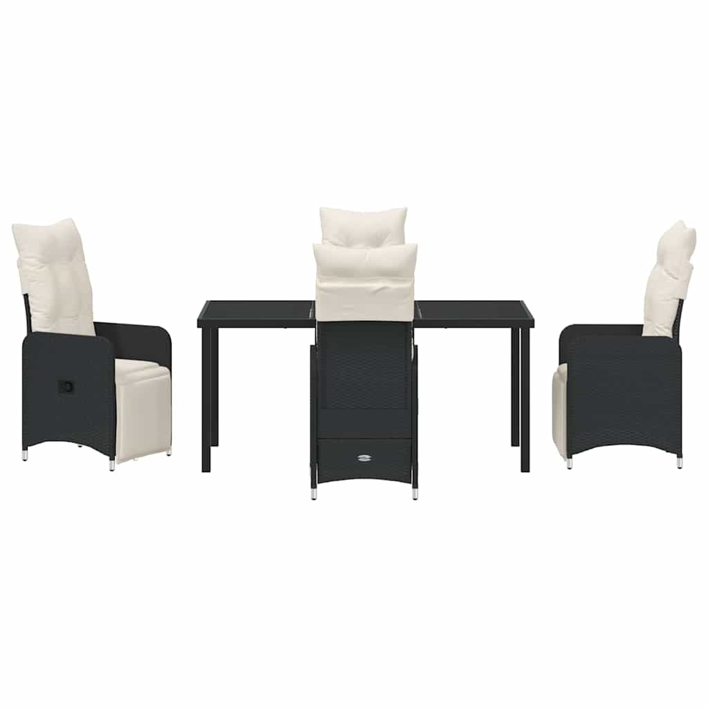 Kert étkező szett 5 pcs Fekete polirattan