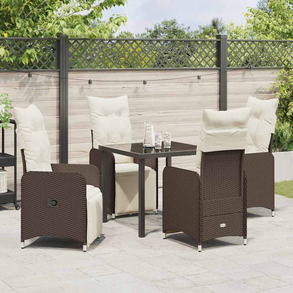 Kert étkező szett 5 pcs Barna polirattan