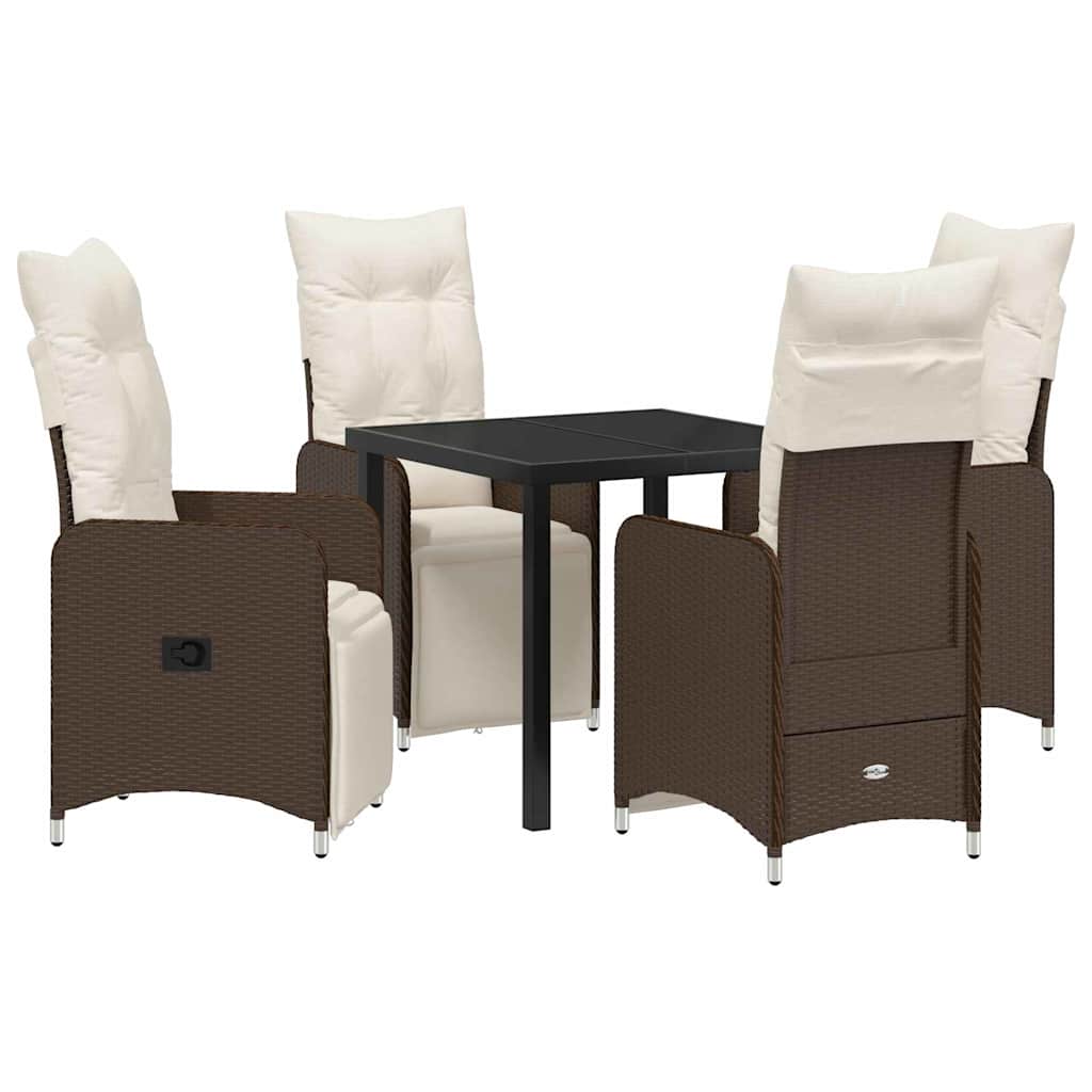Kert étkező szett 5 pcs Barna polirattan