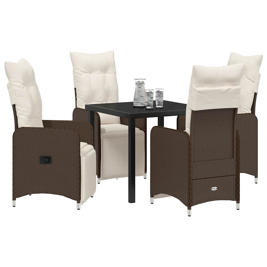 Kert étkező szett 5 pcs Barna polirattan